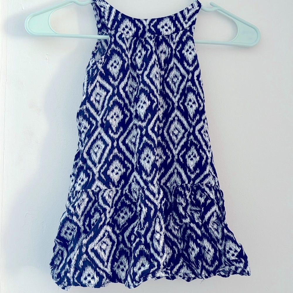 Oshkosh ikat print navy blue sundress